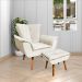 Conjunto 2 Poltronas e 1 Namoradeira Pés Palito Charger Veludo Bege G19 - Gran Belo
