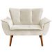 Conjunto 2 Poltronas e 1 Namoradeira Pés Palito Charger Veludo Bege G19 - Gran Belo