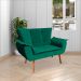 Conjunto 2 Poltronas e 1 Namoradeira Pés Palito Charger Veludo Verde G19 - Gran Belo
