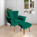 Conjunto 2 Poltronas e 1 Namoradeira Pés Palito Charger Veludo Verde G19 - Gran Belo
