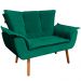 Conjunto 2 Poltronas e 1 Namoradeira Pés Palito Charger Veludo Verde G19 - Gran Belo