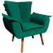 Conjunto 2 Poltronas e 1 Namoradeira Pés Palito Charger Veludo Verde G19 - Gran Belo