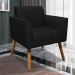 Conjunto 2 Poltronas e 1 Namoradeira Pés Palito Karen Linho Preto G19 - Gran Belo