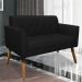Conjunto 2 Poltronas e 1 Namoradeira Pés Palito Karen Linho Preto G19 - Gran Belo