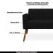 Conjunto 2 Poltronas e 1 Namoradeira Pés Palito Karen Linho Preto G19 - Gran Belo