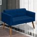 Conjunto 2 Poltronas e 1 Namoradeira Pés Palito Karen Suede Azul Marinho G19 - Gran Belo