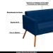 Conjunto 2 Poltronas e 1 Namoradeira Pés Palito Karen Suede Azul Marinho G19 - Gran Belo