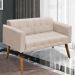 Conjunto 2 Poltronas e 1 Namoradeira Pés Palito Karen Suede Bege G19 - Gran Belo