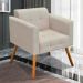 Conjunto 2 Poltronas e 1 Namoradeira Pés Palito Karen Suede Bege G19 - Gran Belo