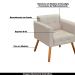 Conjunto 2 Poltronas e 1 Namoradeira Pés Palito Karen Suede Bege G19 - Gran Belo