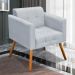Conjunto 2 Poltronas e 1 Namoradeira Pés Palito Karen Suede Cinza G19 - Gran Belo
