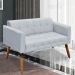 Conjunto 2 Poltronas e 1 Namoradeira Pés Palito Karen Suede Cinza G19 - Gran Belo