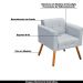 Conjunto 2 Poltronas e 1 Namoradeira Pés Palito Karen Suede Cinza G19 - Gran Belo