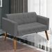 Conjunto 2 Poltronas e 1 Namoradeira Pés Palito Karen Suede Grafite G19 - Gran Belo