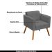 Conjunto 2 Poltronas e 1 Namoradeira Pés Palito Karen Suede Grafite G19 - Gran Belo