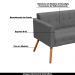 Conjunto 2 Poltronas e 1 Namoradeira Pés Palito Karen Suede Grafite G19 - Gran Belo