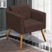 Conjunto 2 Poltronas e 1 Namoradeira Pés Palito Karen Suede Marrom G19 - Gran Belo