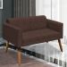 Conjunto 2 Poltronas e 1 Namoradeira Pés Palito Karen Suede Marrom G19 - Gran Belo