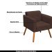 Conjunto 2 Poltronas e 1 Namoradeira Pés Palito Karen Suede Marrom G19 - Gran Belo