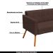 Conjunto 2 Poltronas e 1 Namoradeira Pés Palito Karen Suede Marrom G19 - Gran Belo