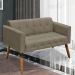 Conjunto 2 Poltronas e 1 Namoradeira Pés Palito Karen Suede Nude G19 - Gran Belo