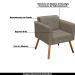 Conjunto 2 Poltronas e 1 Namoradeira Pés Palito Karen Suede Nude G19 - Gran Belo