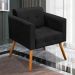 Conjunto 2 Poltronas e 1 Namoradeira Pés Palito Karen Suede Preto G19 - Gran Belo