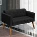 Conjunto 2 Poltronas e 1 Namoradeira Pés Palito Karen Suede Preto G19 - Gran Belo