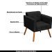 Conjunto 2 Poltronas e 1 Namoradeira Pés Palito Karen Suede Preto G19 - Gran Belo