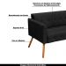 Conjunto 2 Poltronas e 1 Namoradeira Pés Palito Karen Suede Preto G19 - Gran Belo