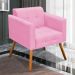 Conjunto 2 Poltronas e 1 Namoradeira Pés Palito Karen Suede Rosa G19 - Gran Belo