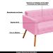 Conjunto 2 Poltronas e 1 Namoradeira Pés Palito Karen Suede Rosa G19 - Gran Belo