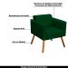 Conjunto 2 Poltronas e 1 Namoradeira Pés Palito Karen Suede Verde G19 - Gran Belo