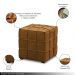 Conjunto 2 Puffs Decorativos Augusto 43cm e 70cm Sala de Estar Couro Caramelo Manchado G88 - Gran Belo
