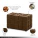 Conjunto 2 Puffs Decorativos Augusto 43cm e 70cm Sala de Estar Couro Marrom Claro Manchado G88 - Gran Belo