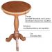 Conjunto 3 Mesas de Apoio Lateral Redonda Madeira Maciça Jovi Amêndoa Mel G36 - Gran Belo