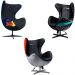 Conjunto 3 Poltronas Decorativas Egg Chair Hamilton Nº 44/MP4 SN 88/RB Nº 33 G53 - Gran Belo