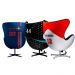 Conjunto 3 Poltronas Decorativas Egg Chair Hamilton Nº 44/MP4 SN 88/RB Nº 33 G53 - Gran Belo
