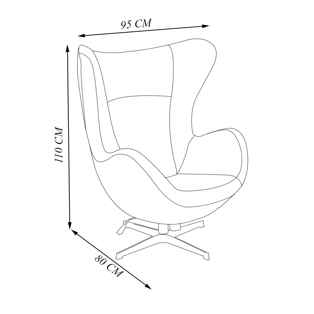 Conjunto 3 Poltronas Decorativas Egg Chair Hamilton Nº44/Lotus 12/RB Nº 33 G53 - Gran Belo