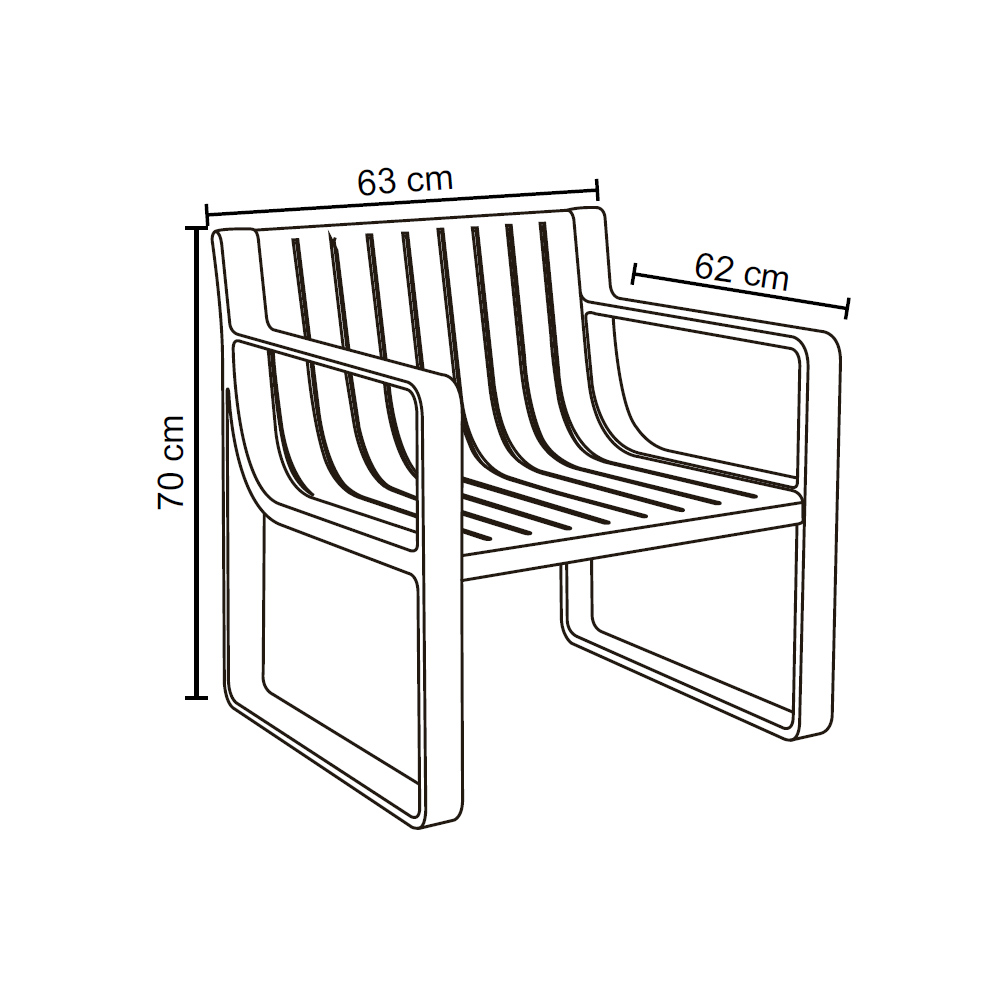 Conjunto 5 Peças Área Externa Bahamas 2 Poltronas 2 Mesas de Centro 1 Sofá 120cm em Fibra Natural Café G56 - Gran Belo