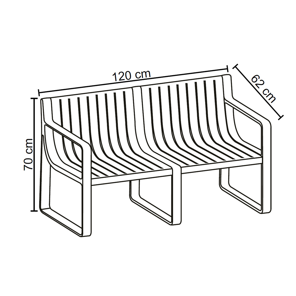 Conjunto 5 Peças Área Externa Bahamas 2 Poltronas 2 Mesas de Centro 1 Sofá 120cm em Fibra Natural Pêssego G56 - Gran Belo