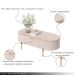 Conjunto Aparador Decorativo Amanda 1 Gaveta e Mesa de Centro Bento 1 Gaveta Pés Metálicos Dourados Off White G18 - Gran Belo