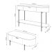 Conjunto Aparador Decorativo Amanda 1 Gaveta e Mesa de Centro Bento 1 Gaveta Pés Metálicos Dourados Off White G18 - Gran Belo