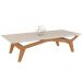Conjunto Aparador e Mesa de Centro Sala de Estar Tampo de Vidro Monet Off White/Champagne - Gran Belo