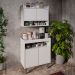 Conjunto Armário Cantinho do Café Chico 2 Portas com Aéreo Branco G96 - Gran Belo