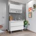 Conjunto Balcão de Cozinha Armário Aéreo Wollo MDP/BP Branco G96 - Gran Belo