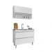 Conjunto Balcão de Cozinha Armário Aéreo Wollo MDP/BP Branco G96 - Gran Belo