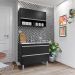 Conjunto Balcão de Cozinha Armário Aéreo Wollo MDP/BP Preto G96 - Gran Belo