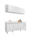 Conjunto Balcão de Cozinha com Tampo Apex Armário Aéreo MDP/BP Branco G96 - Gran Belo
