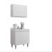 Conjunto Balcão de Cozinha com Tampo Papin Armário Aéreo MDP/BP Branco G96 - Gran Belo